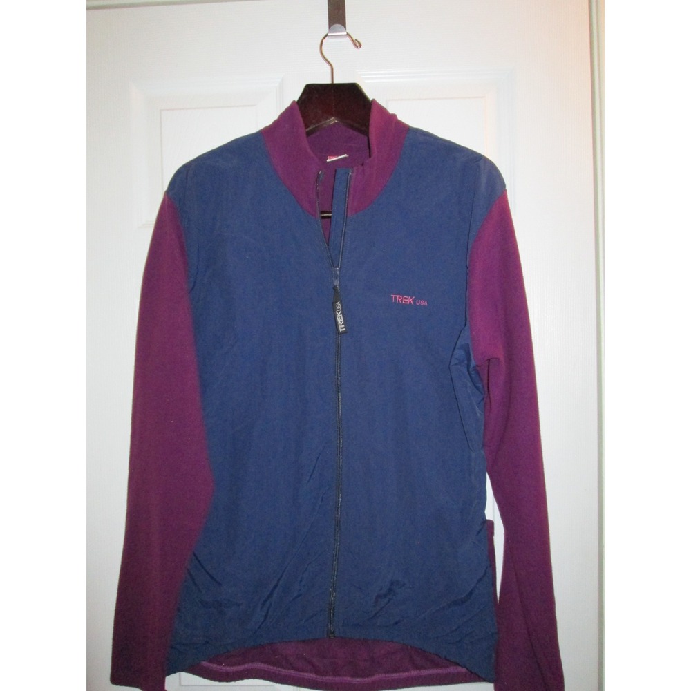 Vintage Trek Biking Jacket Color block deep plum blue XL
